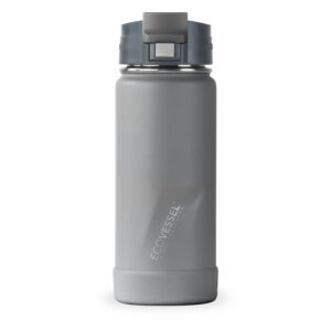 Custom EcoVessel Perk 16 Oz. Insulated Coffee Travel Mug Tumbler W/Tea Strainer - Slate Gray