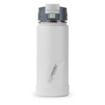 Custom EcoVessel Perk 16 Oz. Insulated Coffee Travel Mug Tumbler W/Tea Strainer - Whiteout
