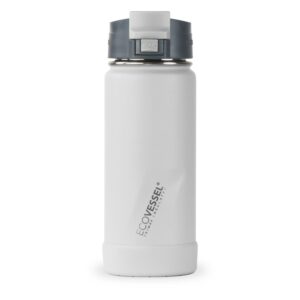 Custom EcoVessel Perk 16 Oz. Insulated Coffee Travel Mug Tumbler W/Tea Strainer - Whiteout