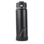 Custom EcoVessel Perk 20 Oz. Trimax Triple Insulated Bottle W/Push-Button Flip Lid - Black