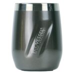 Custom EcoVessel Port 10 Oz Trimax Triple Insulated Wine Cup/Rocks Glass W/ Tritan Lid - Gray Smoke