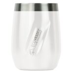 Custom EcoVessel Port 10 Oz Trimax Triple Insulated Wine Cup/Rocks Glass W/Tritan Lid - White Pearl