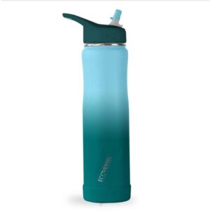 Custom EcoVessel Summit 24 Oz Insulated Ss Straw Water Bottle - Forest Horizon