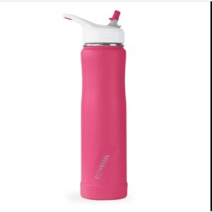 Custom EcoVessel Summit 24 Oz Insulated Ss Straw Water Bottle - Wild Magenta